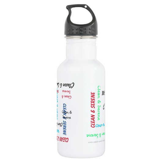 Waterflesje, schoon en sereen, wit waterfles  (Achterkant)