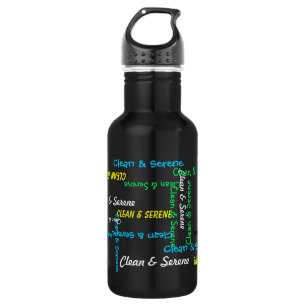Waterflesje, schoon en sereen, zwart waterfles