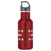 Waterflesje, speciaal aangepast, honkbal, rood waterfles  (Achterkant)
