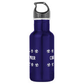 Waterflesje, speciaal aangepast, Voetbal, blauw Waterfles (Achterkant)