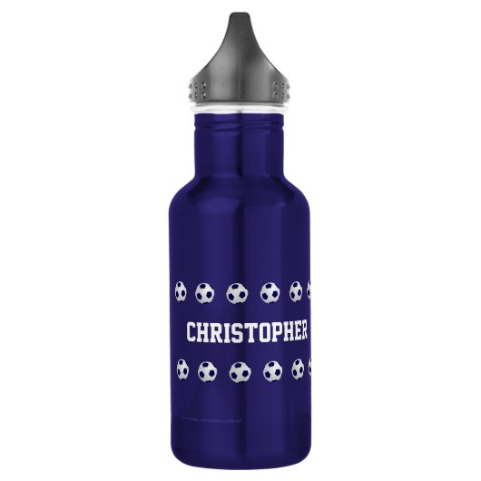 Waterflesje, speciaal aangepast, Voetbal, blauw Waterfles (Links)