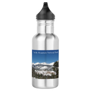 Waterflesje van het nationale park Rocky Mountain Waterfles