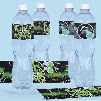 Waterfleslabels Gekke Wetenschapper Slijm Maken Waterfles Etiket