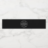 Waterfleslabels | Zwarte Bedrijfslogo Wraps Waterfles Etiket (Enkel label)