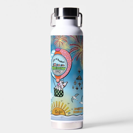 Waterflessen - boven het Zee Waterfles (Voorkant)