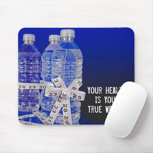 Waterflessen en meetlint muismat (Met muis)