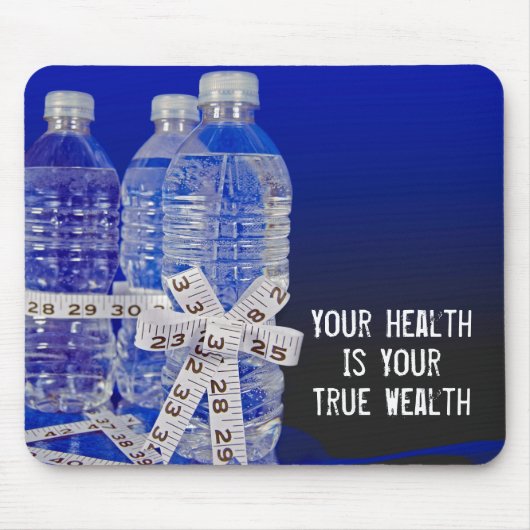 Waterflessen en meetlint muismat (Voorkant)