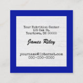 Waterflessen en meetlint vierkante visitekaartje (Achterkant)