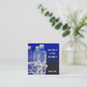 Waterflessen en meetlint vierkante visitekaartje (Staand voorkant)