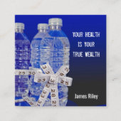 Waterflessen en meetlint vierkante visitekaartje (Voorkant)