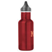 Waterflessen met rode kleur voor mannen tekst of w waterfles (Links)