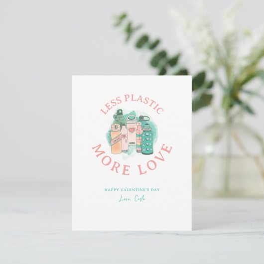 Waterflessen Milieuvriendelijk Valentijn Feestdagenkaart (Staand voorkant)