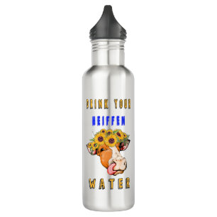Waterflestracker-koe Drink uw waterlever Waterfles