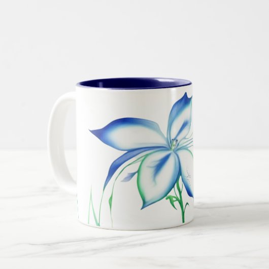Waterflower II Tweekleurige Koffiemok (Voorkant links)