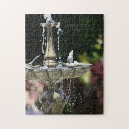 Waterfontein in het park legpuzzel