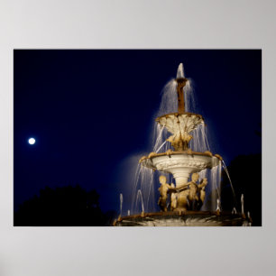 Waterfontein Landschap Cityscape Natuur Scenery Poster