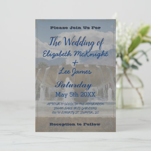 Waterfonteinbruiloft Kaart (Staand voorkant)