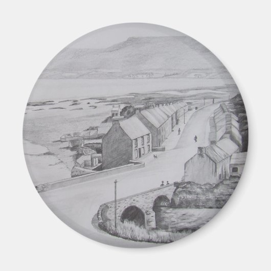 Waterfoot, County Antrim potloodtekening door Joan Magneet (Voorkant)