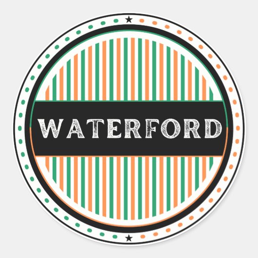 Waterford City Pride Embleem – Ierse Identiteit Ronde Sticker (Voorkant)