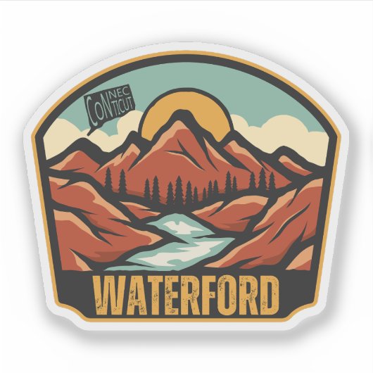 Waterford, Connecticut Sticker (Voorkant)
