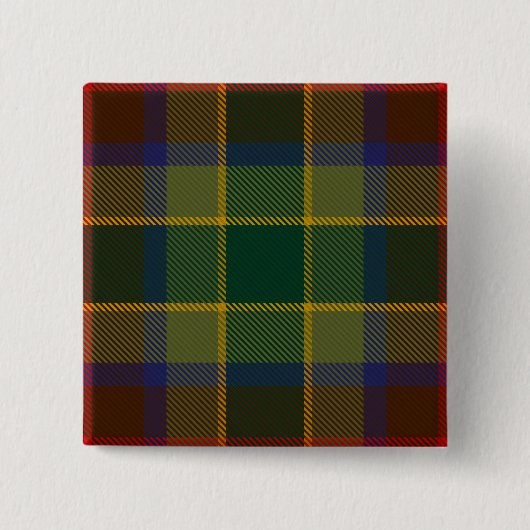 Waterford County Irish Tartan Vierkante Button 5,1 Cm (Voorkant)