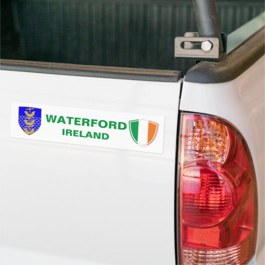 Waterford Ireland Crest en Irish Flag Bumpersticker (Op Truck)