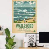 Waterford Ireland, Retro Irish Travel Advert Poster (Thuiskantoor)