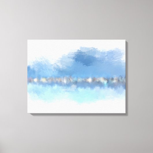"Waterfront" 24 x 18 abstracte moderne kunst Canvas Afdruk (Voorkant)