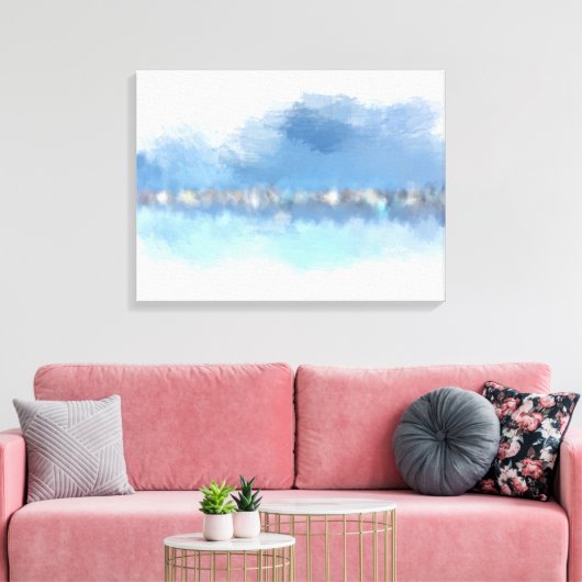 "Waterfront" 24 x 18 abstracte moderne kunst Canvas Afdruk (Insitu (Woonkamer))