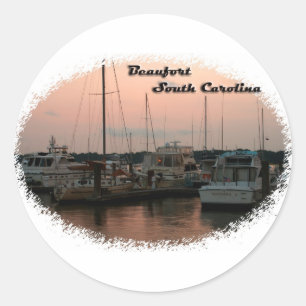 Waterfront, Beaufort, SC Ronde Sticker