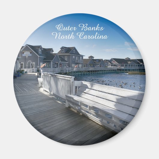 Waterfront Boardwalk Magnet - Buitenbanken, NC (Voorkant)