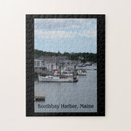 "Waterfront" Boothbay Harbour 11x14 Puzzle w/Box Legpuzzel