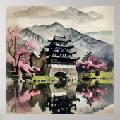 Waterfront Castle Landscape Poster (Voorkant)