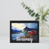 Waterfront Cottage Schilderachtig Noorwegen Briefkaart (Staand voorkant)