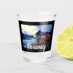 Waterfront Cottage Schilderachtig Noorwegen Shot Glas