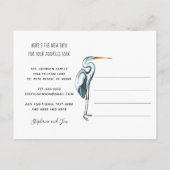 Waterfront Dock Great Blue Heron Aqua Nieuw adres Aankondigingskaart (Achterkant)