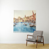 Waterfront en boten in de haven, Italiaans Wandkleed (In situ)