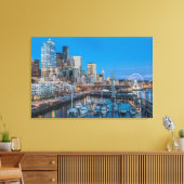 Waterfront en Downtown Canvas Afdruk (Insitu (Woonkamer))