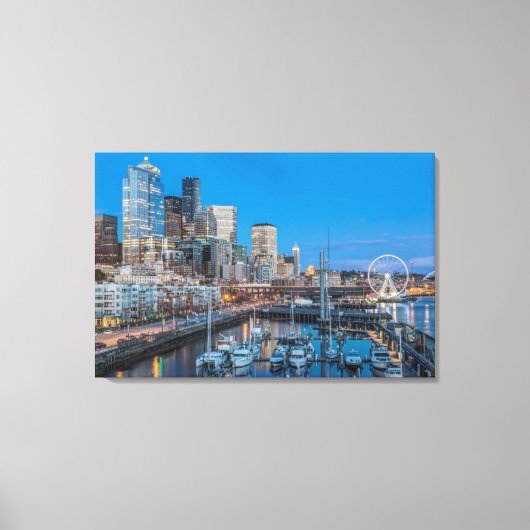 Waterfront en Downtown Canvas Afdruk (Voorkant)