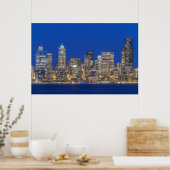 Waterfront en downtown skyline bij schemering poster (Keuken)