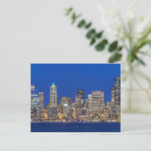 Waterfront en Downtown Skyline in Twilight Briefkaart (Staand voorkant)