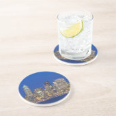 Waterfront en Downtown Skyline in Twilight Zandsteen Onderzetter (Zijkant)