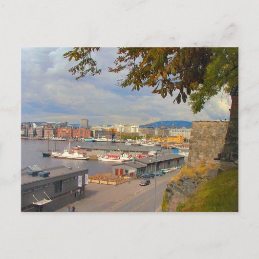 Waterfront en marina briefkaart (Voorkant)