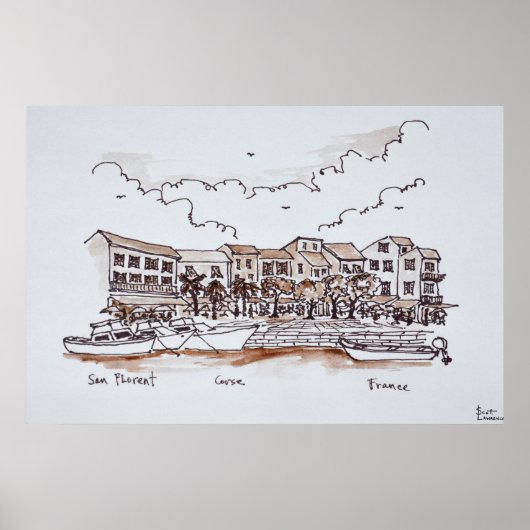 Waterfront haven, Saint-Florent | Corsica, Frankri Poster (Voorkant)