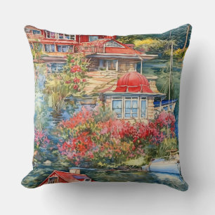 Waterfront Home met Sailboot Kussen