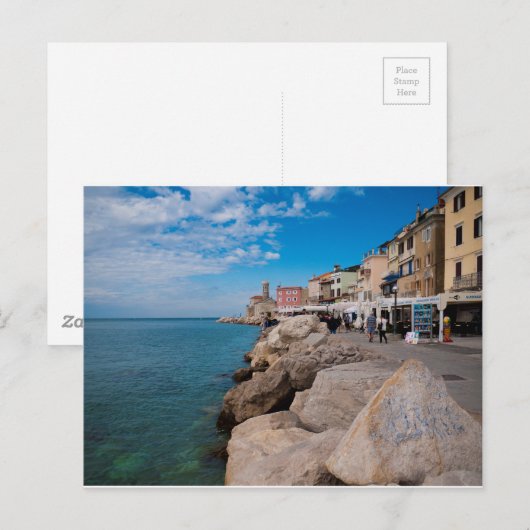 Waterfront in Piran, Slovenië Briefkaart (Voorkant / Achterkant)