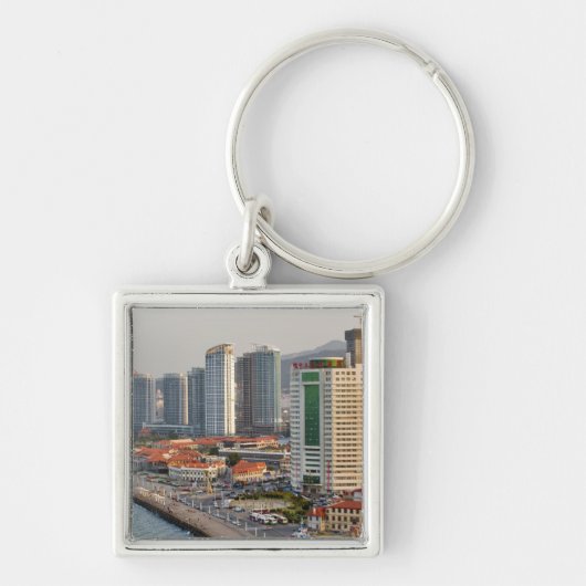 Waterfront met stadsbeeld van Yantai, Shandong Sleutelhanger (Voorkant)