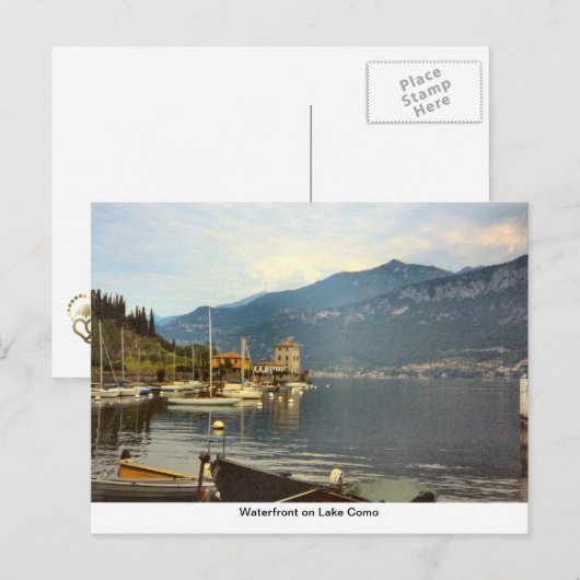 Waterfront op het Comomeer Briefkaart (Voorkant / Achterkant)