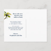 Waterfront Palm Tree Guest Room Verhuisd Nieuw adr Aankondigingskaart (Achterkant)