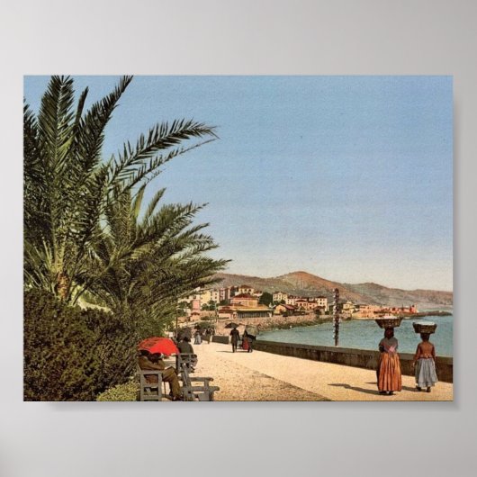 Waterfront promenade, San Remo, Riviera klassieke Poster (Voorkant)
